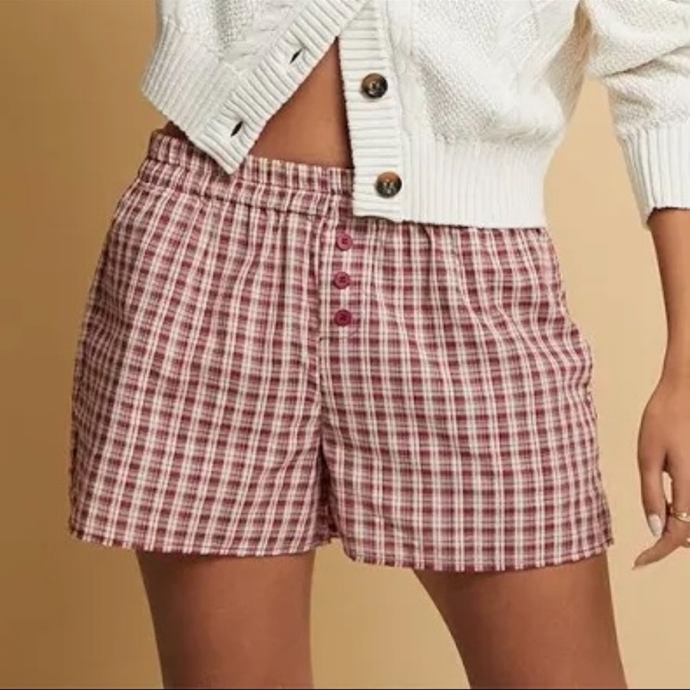 Pacsun Burgundy Plaid Boxer Shorts